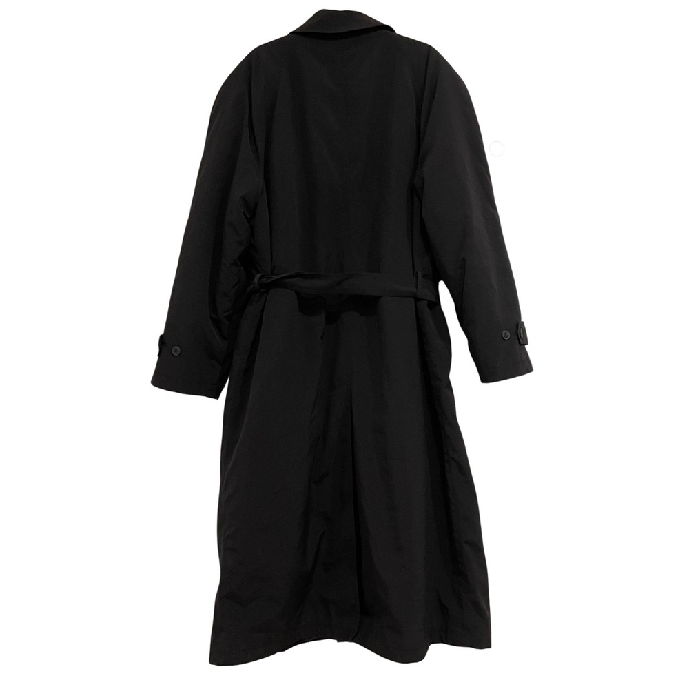 NWT Bill Blass 3000 | Men's 48 Long Black Trench Coat Warm Zipped Layer Vintage - Picture 2 of 11